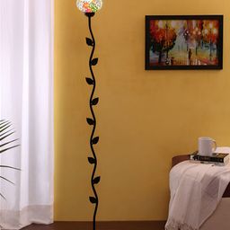 Devansh Black & White Leaf Floor Lamps-picture-1