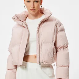 Koton Women Solid Mock Collar Padded Jacket-11