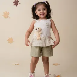 Babys Day Girls Embellished Top with Shorts-image-12