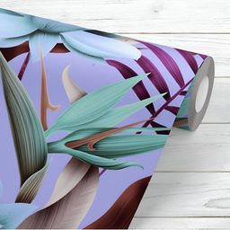 ArtzFolio Blue & Pink Floral Printed UV Resistant Wallpaper-image-9