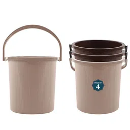 Kuber Industries Magnite Brown & Beige 4 Pieces Striped Bucket 25L-6