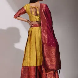 Payu Semi-Stitched Lehenga & Unstitched Blouse With Dupatta image 2