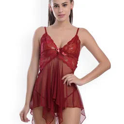 new blue eyes Net Baby Doll with Asymmetric-image-60