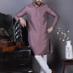 PulseIQ Men Jacquard Straight Kurtas-image-82