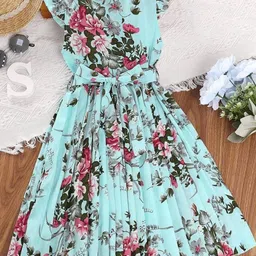 Miss & Chief Girls Floral Printed Fit & Flare Midi Dress-picture-36
