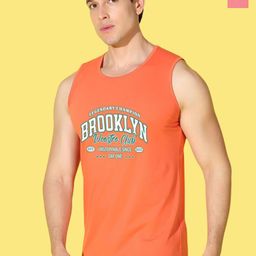 WOOSTRO Pack Of 2 Printed Pure Combed Cotton Gym VestsVWS26(BKLN ORANGE)(HARD PEACH)-image-49