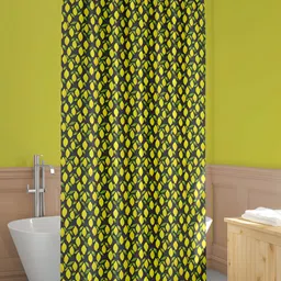 ArtzFolio Yellow & Green Printed Waterproof Shower Curtain-51