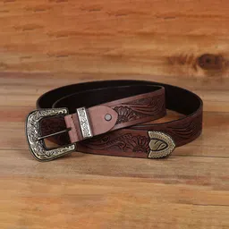 Celtic Unisex Textured Leather Belt-image-35
