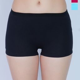 LADYLAND Pack Of 3 Mid-Rise Boy Shorts Briefs SHORTY-BLACK+SK BLUE+MAGENTA-S-19