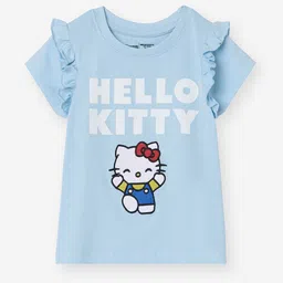 The Souled Store Girls Hello Kitty Bio Finish Graphic Printed Round Neck Cotton T-shirt-image-32