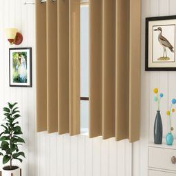 Aura Beige 2 Pieces Black Out Window Curtains-image-18