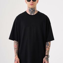 SMAN Men Solid Round Neck Cotton Oversized T-shirt-image-48