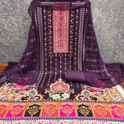MANVAA Floral Printed Beads & Stones Unstitched Dress Material-picture-10