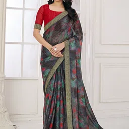 DIVASTRI Poly Chiffon Saree-image-24