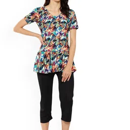 Aarika Abstract Printed Swim Suit With Goggle-20