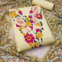 Rangtulika Ethnics Embroidered Unstitched Dress Material-picture-25
