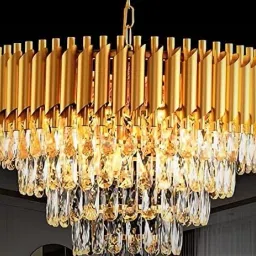 crystal Gold polish metal 500mm chandelier hanging ceiling pendant jhoomer Chandelier Ceiling Lamp-image-44