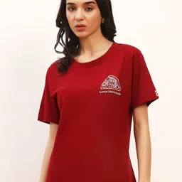 PRRODALITY Women Graphic Printed Round Neck Cotton Oversized T-shirt-picture-1