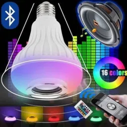 NEELTREDE Led Bulb With Bluetooth Speaker Music Light Bulb B22 LED White + RGB Light 10 W Bluetooth Party Speaker image 3