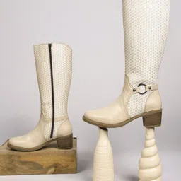CLOG LONDON Women Textured Block-Heeled Winter Boots-14