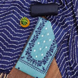 Rangtulika Ethnics Floral Embroidered Thread Work Silk Cotton Unstitched Dress Material-image-81