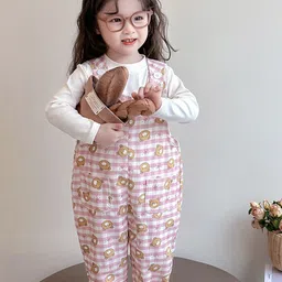 LULU & SKY Girls Printed Dungaree With T-Shirt-image-86