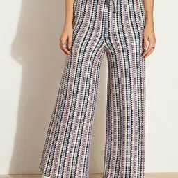 SASSAFRAS Printed Pure Cotton Wide Leg Trousers-picture-33