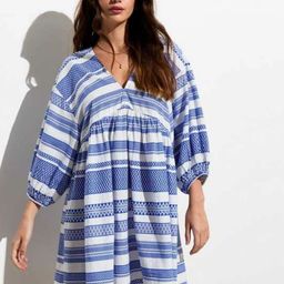 DMPRSN ATTIRE Striped Puff Sleeve Empire Dress-image-90