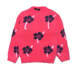 Rebiva Unisex Kids Floral Printed Woollen Sweater Vest-11