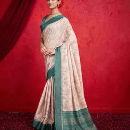 Ishin Ethnic Motifs Silk Blend Tussar Saree-image-68