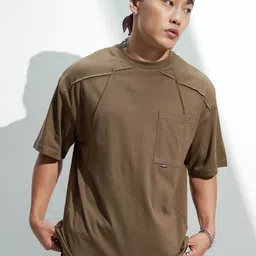 HIGHLANDER Embroidered Round Neck Oversized Cotton T-shirt-image-10