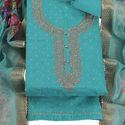 Riti Floral Woven Design Zari Unstitched Dress Material-image-56