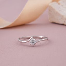 GC PREMIUM JEWELLERY Twisted Solitaire Stone-Studded Finger Ring-image-3