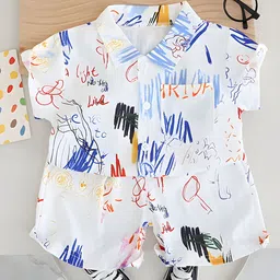 Googo Gaaga Boys Printed Short Sleeves Shirt With Shorts-image-73