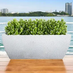 Go Hooked RECTA CURVE White & Green Durable Planter-15