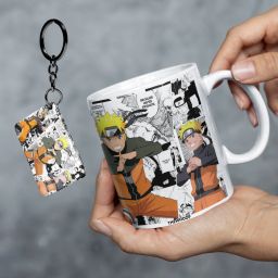 Anime Naruto Combo Gift Big Cup With Keychain Ceramic Coffee Mug-image-71