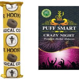 Crazy Night with 1 Polo Quick Light Charcoal ( 10 disk) Hookah Charcoals-image-100