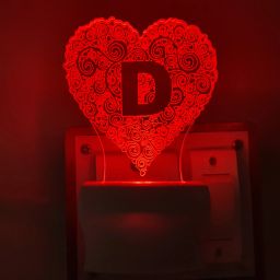 3D Illusion LED Light Night Lights for 7 Colors Led Changing Lighting Bedroom Decoration Decorative Lighting Gifts for Boys Girls Kids Baby Friends ALPHABET D Night Lamp ( 5 cm, Multicolor ) Night Lamp-image-80