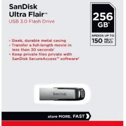 SanDisk Ultra Flair 256GB USB 3.0 Flash Drive 256 GB Pen Drive Compatible with Mobile, Tablet, Audio Player, Television USB 3.0 Metal Case-17