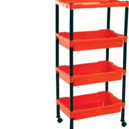 Trolly 4 Floor Rack/Basket for Fruits, Vegetables, Clothes, Books Pack of 1 Plastic Kitchen Trolley-image-15