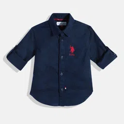 U.S. Polo Assn. Kids Boys Floral Printed Pure Cotton Casual Shirt-picture-42