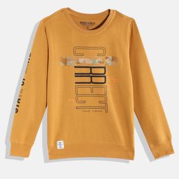 Monte Carlo Boys Mustard Yellow & Black Typography Printed Sweatshirt-image-63
