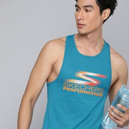 Skechers Brand Logo Printed ELITE SINGLET Sleeveless Sports T-shirt-image-45