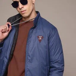 The Roadster Lifestyle Co. Patchwork Detail Reversible Bomber Jacket-picture-54