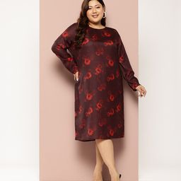 Sztori Plus Size Floral Print Sheath Midi Dress-33