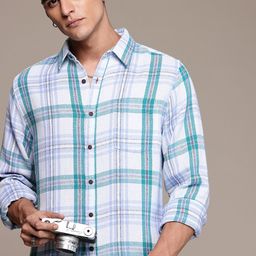 The Roadster Life Co. Tartan Checks Opaque Casual Shirt-image-36