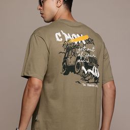 The Roadster Lifestyle Co. Printed Relaxed Fit Pure Cotton T-shirt-image-42