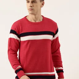 Sports52 wear Men Red & Black Striped Pullover-picture-5