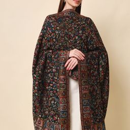 Pashmoda Women Black & Red Woven-Design Shawl-40
