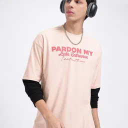 glitchez Bold Slogans Drop-Shoulder Sleeves Oversized T-shirt-image-30